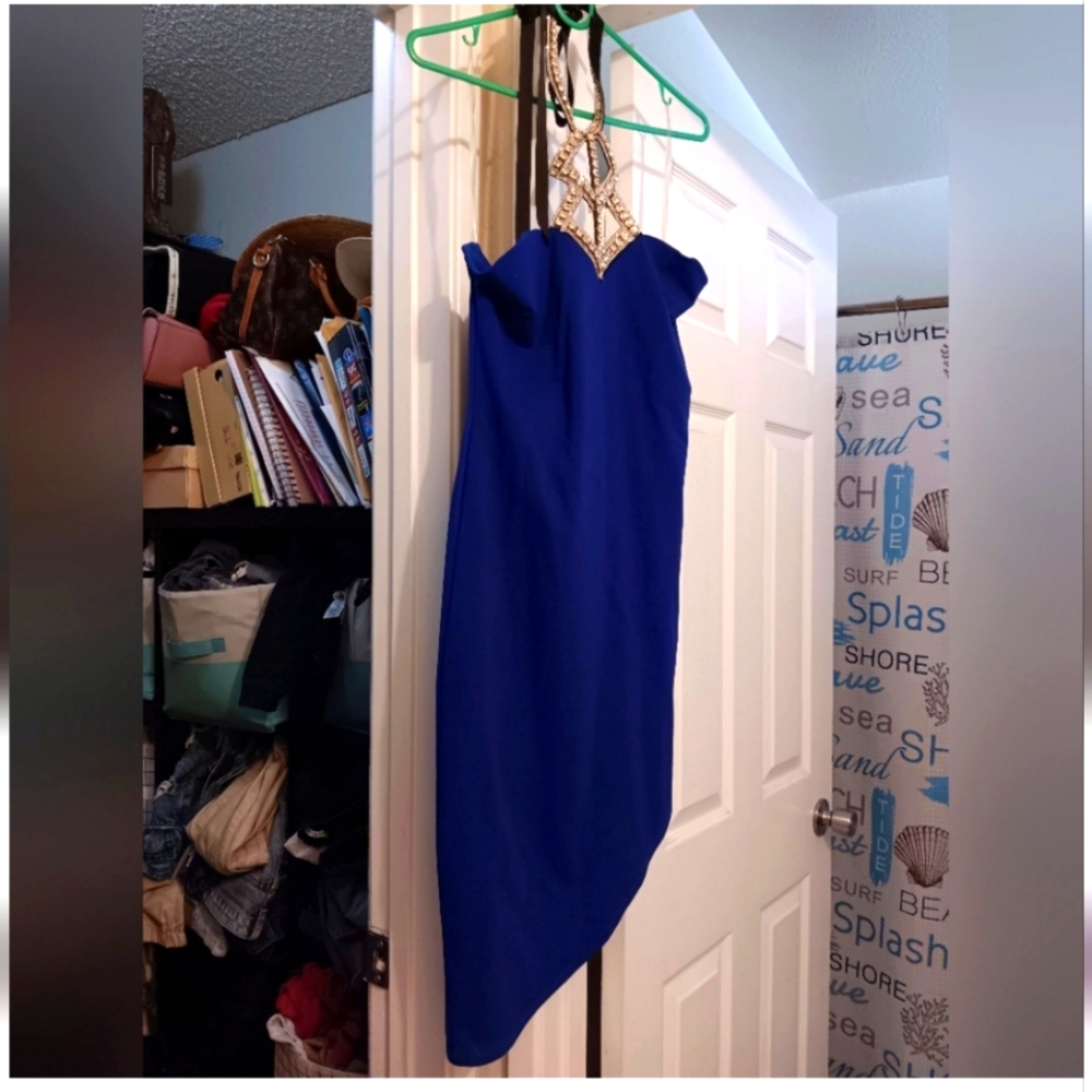 Nwt Royal Blue Halter Dress